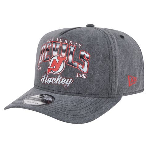 Men's New Era  Charcoal New Jersey Devils Throwback Washed A-Frame Pre-Curved 9FIFTY Snapback Hat