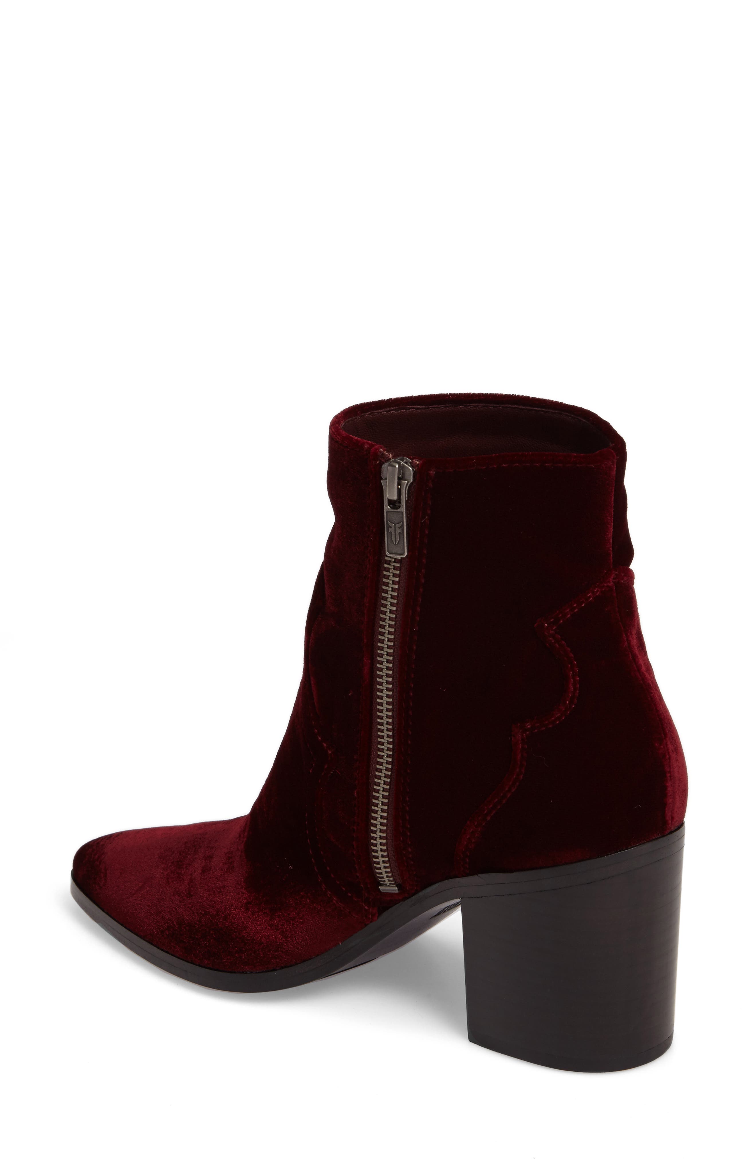 Frye Flynn Short Velvet Bootie, Alternate, color, 