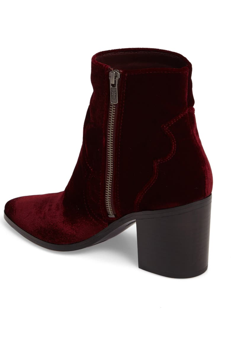 Frye Flynn Short Velvet Bootie, Alternate, color,