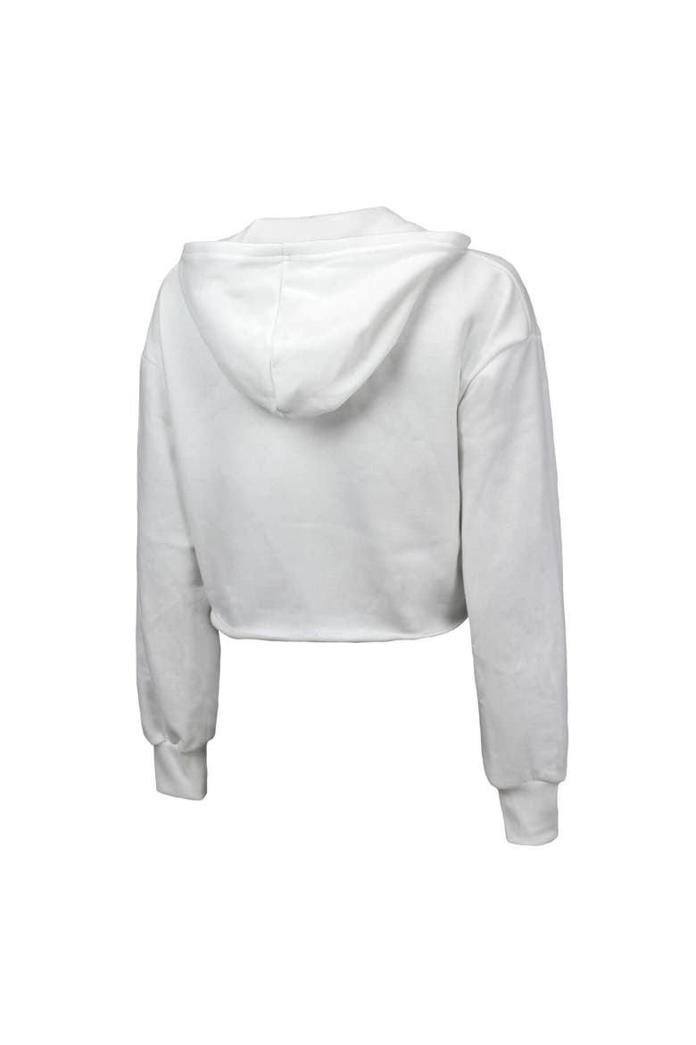 Women's Majestic Threads  White Indiana Pacers Tri-Blend Cropped Pullover Hoodie, Alternate, color, White