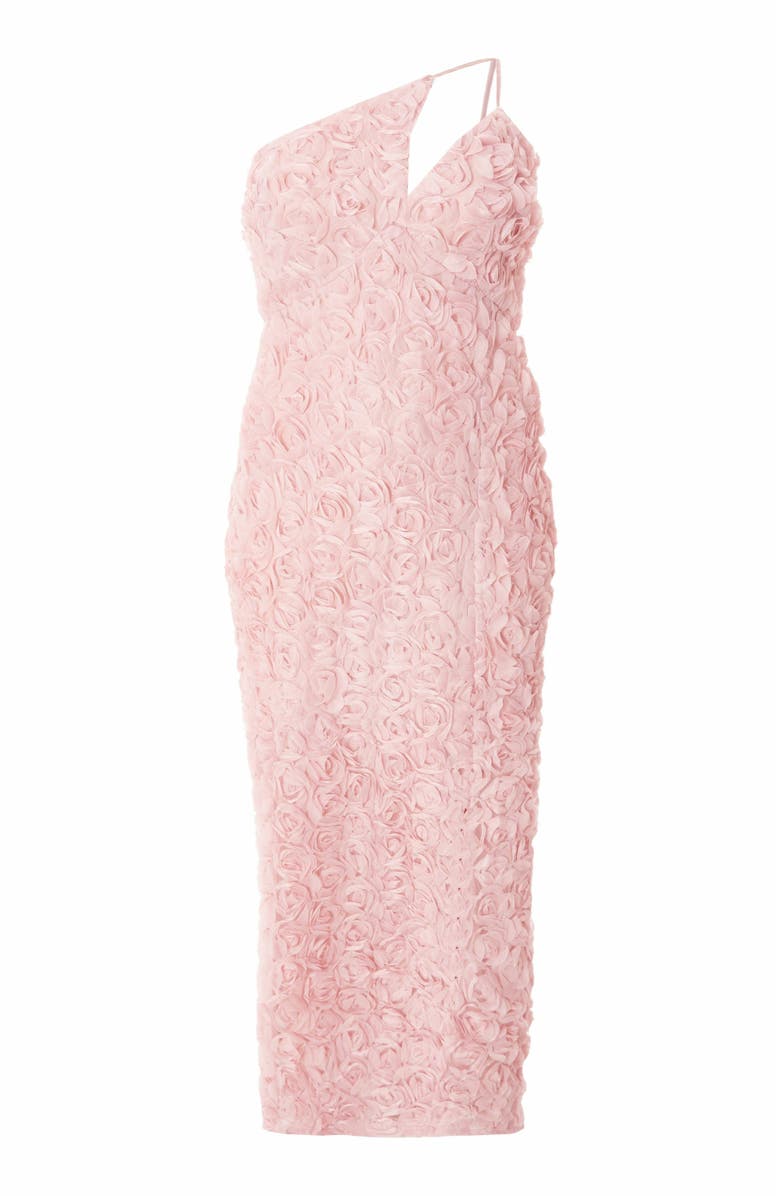 QUIZ Plus Size Cut Out 3D Floral Maxi Dress, Alternate, color, Blush