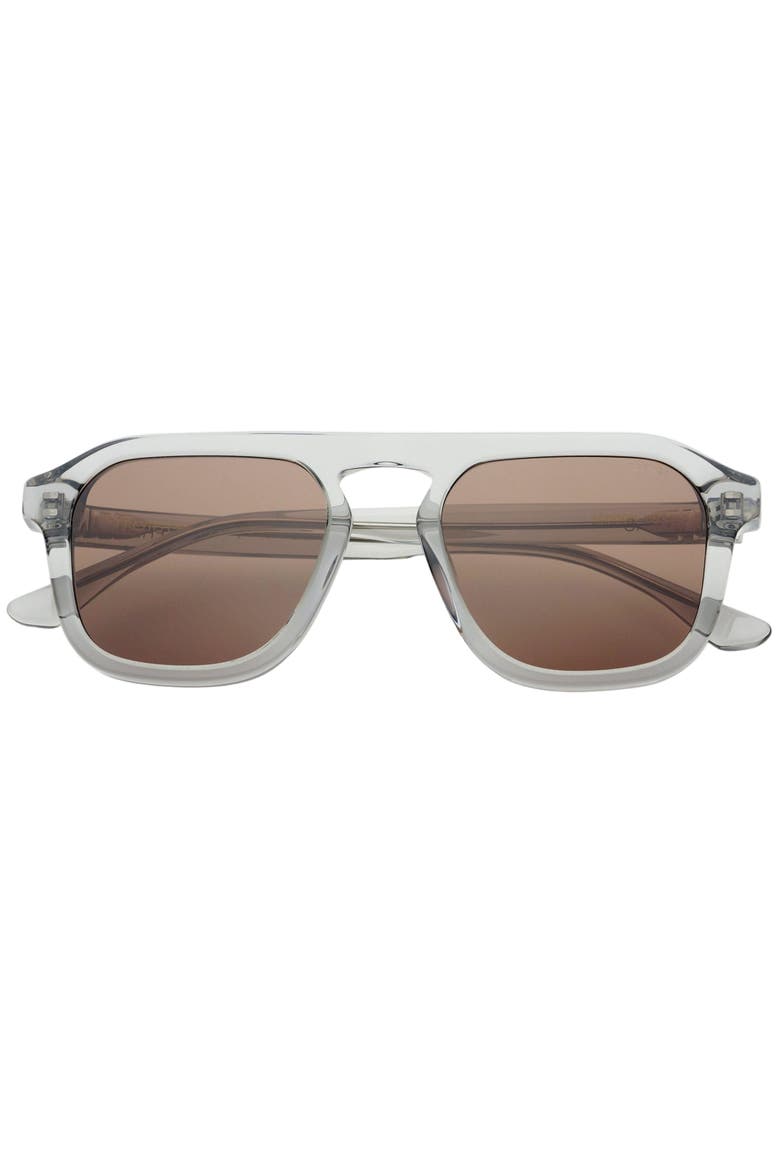 Addison Aviator Sunglasses, Main, color, Crystal Gray / Brown