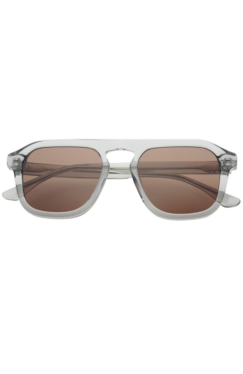 FREYRS Eyewear Addison Aviator Sunglasses, Main, color, Crystal Gray / Brown