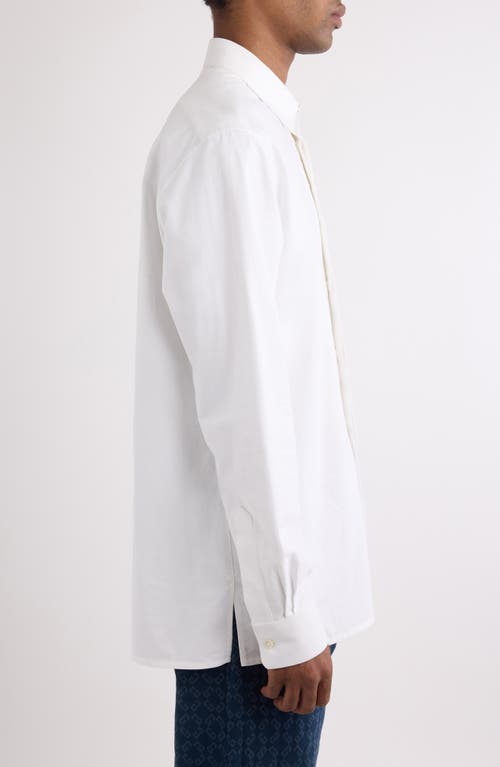 Givenchy Logo Hardware Long Sleeve Cotton Button-up In White
