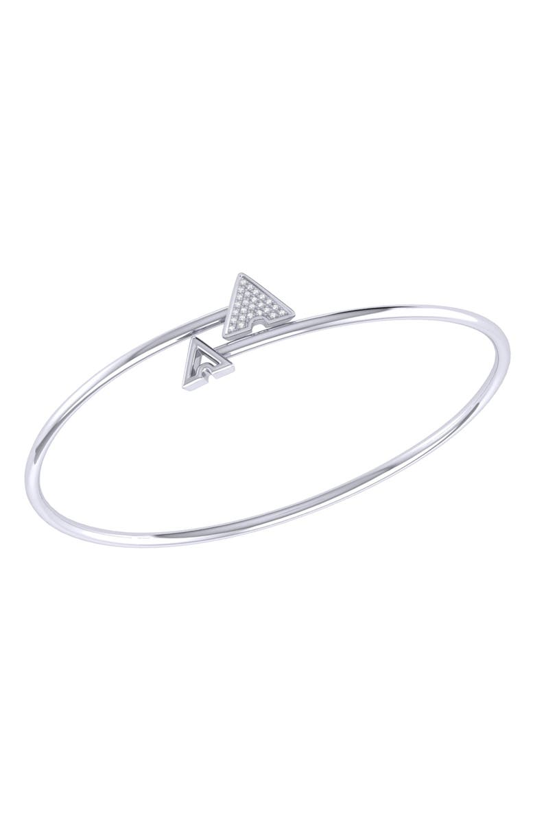 LuvMyJewelry Skyscraper Triangle Roof Sterling Silver Diamond Bangle, Main, color, Silver