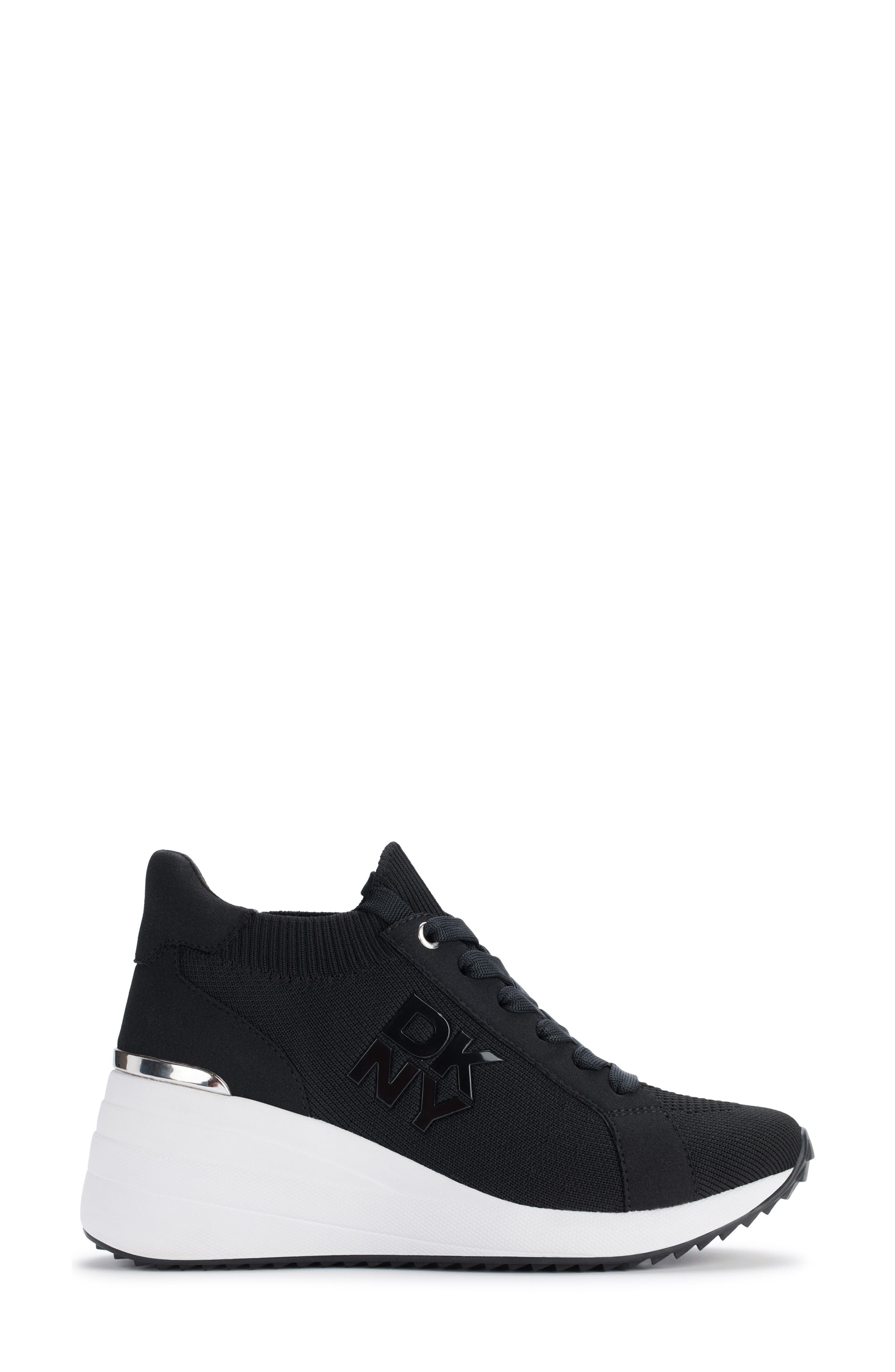 DKNY Kasia Wedge Sneaker, Alternate, color, Black