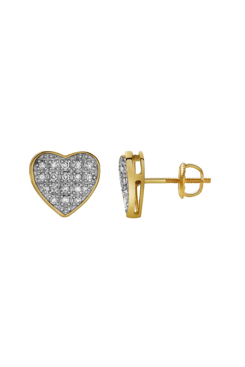 Muse 10K Yellow Gold Cluster Diamond Unisex Earrings - 0.22 Cts, Main, color, 10K Yellow Gold