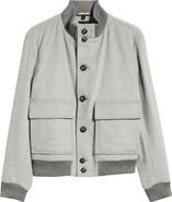 BOSS Charly Wool & Cashmere Melton Button-Up Jacket