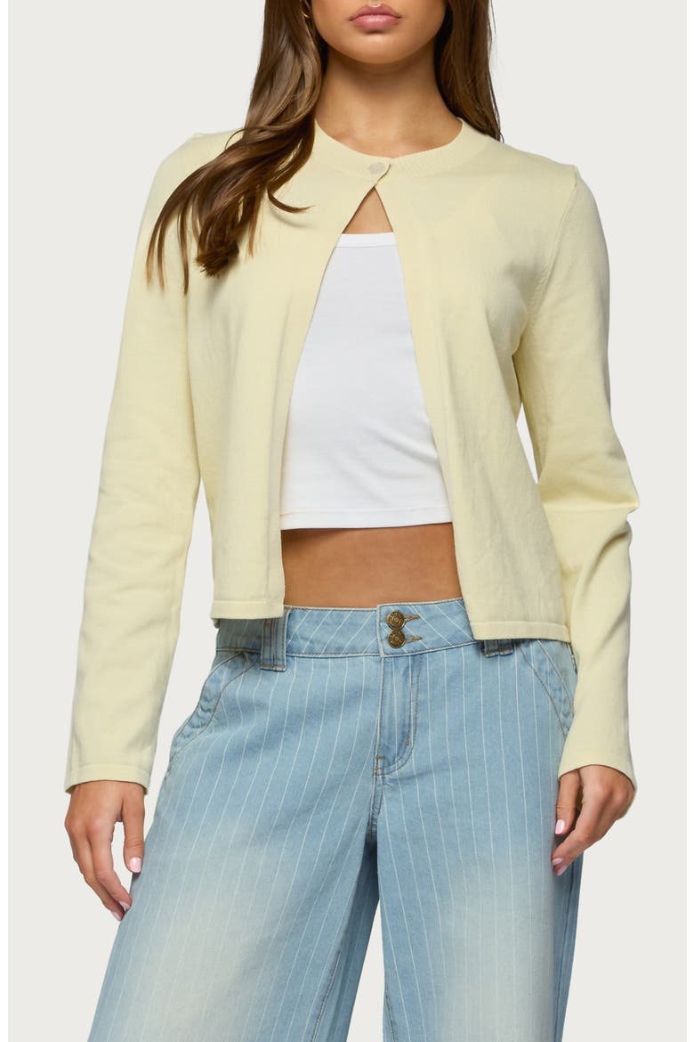 Jenie Split Front Cardigan, Main, color, YELLOW