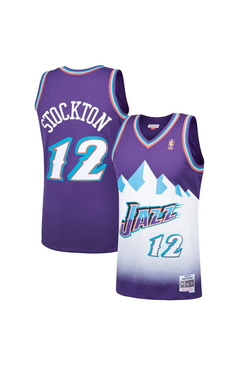 Mitchell & Ness Men's Mitchell & Ness John Stockton Purple Utah Jazz Hardwood Classics Swingman Jersey, Alternate, color, Purple