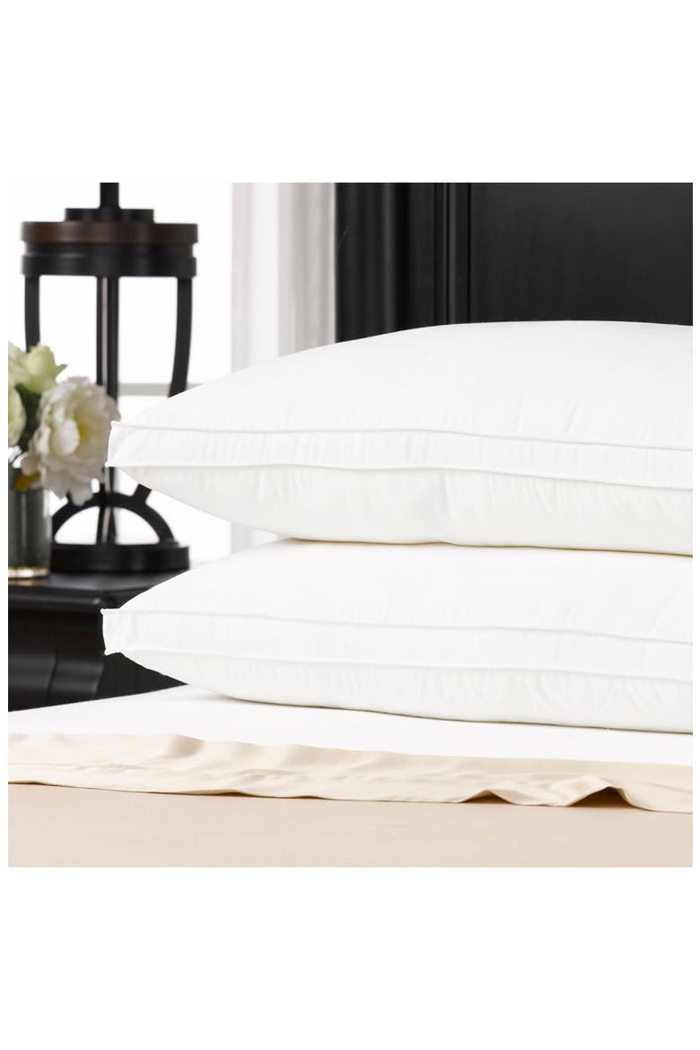 Gusseted Firm Plush Down Alternative Side/Back Sleeper Pillow, Set of 2, Alternate, color, WHITE