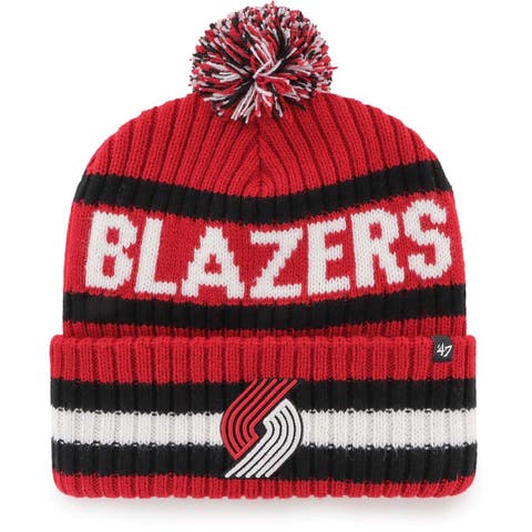 Men's '47  Red Portland Trail Blazers Bering Cuffed Knit Hat with Pom
