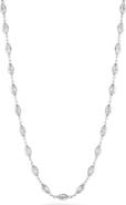 GLAZE JEWELRY Sterling Silver Cubic Zirconia Station Chain Necklace