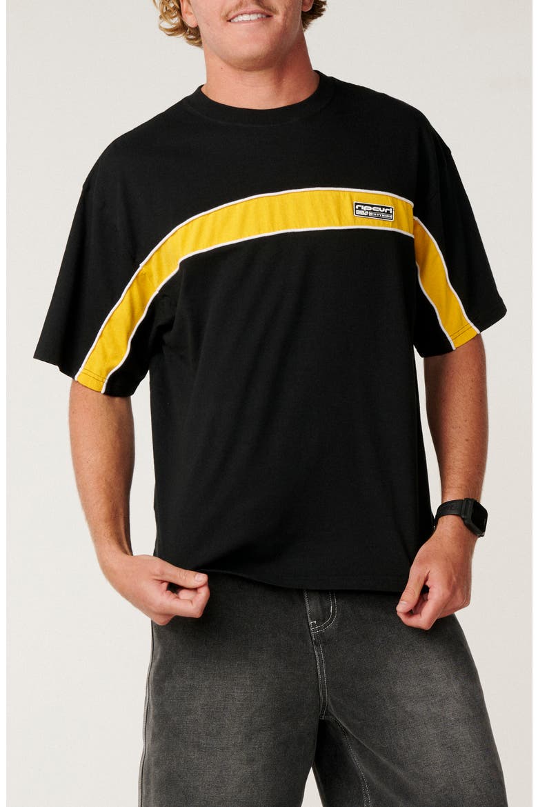 Archive 69 Panel Cotton T-Shirt, Main, color, BLACK