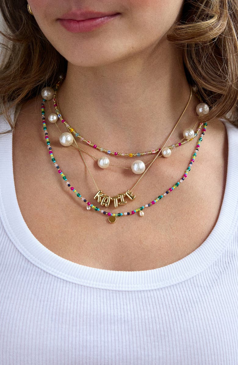 BaubleBar Kai Semiprecious Custom Layered Necklace, Alternate, color, Gold Multi