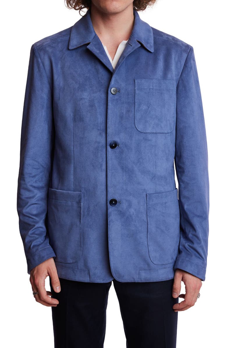 PAISLEY & GRAY City Patch Pocket Jacket, Main, color, Blue Mercury Microsuede