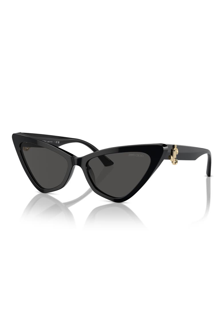 55mm Cat Eye Sunglasses, Alternate, color, BLACK / DARK GREY