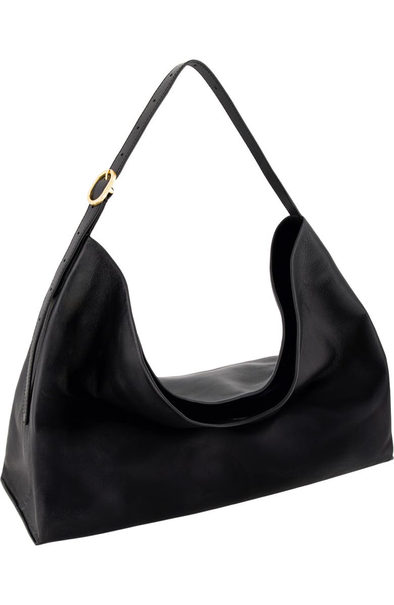 Vince Large Plonge Vivian Leather Hobo Bag, Alternate, color, Black