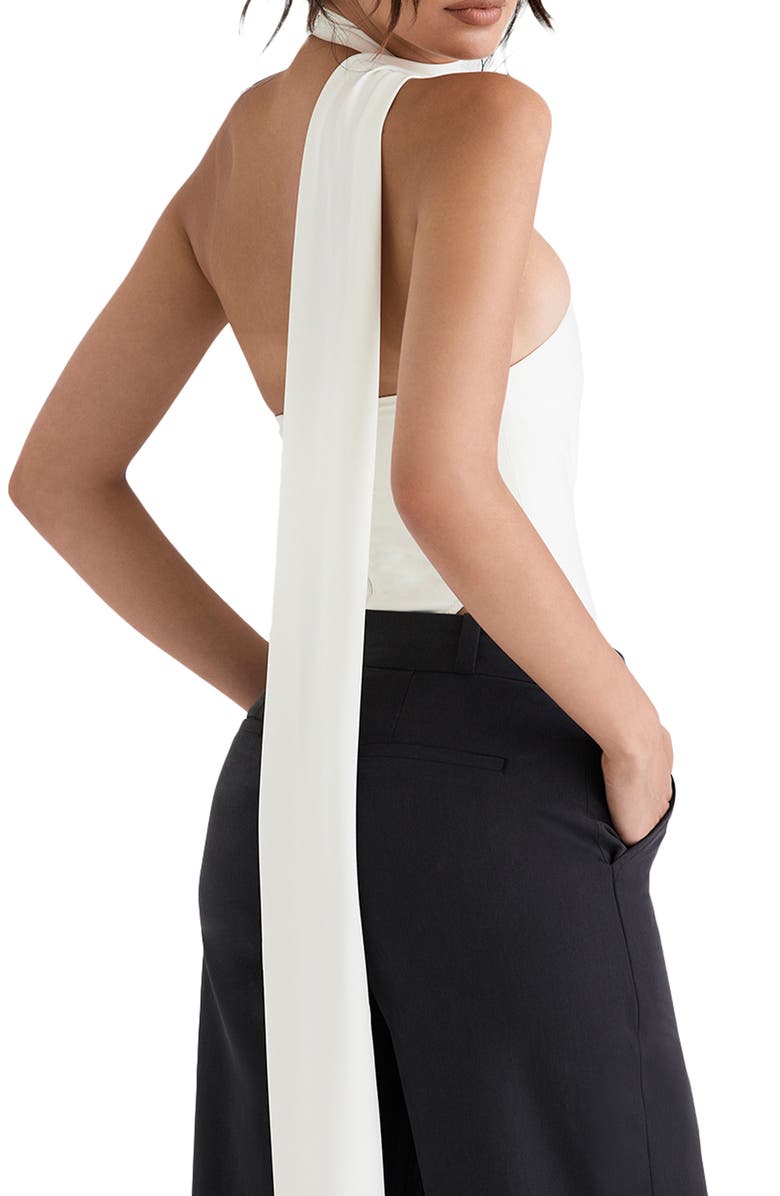 HOUSE OF CB Farrah Halter Neck Satin Bodysuit, Alternate, color, 