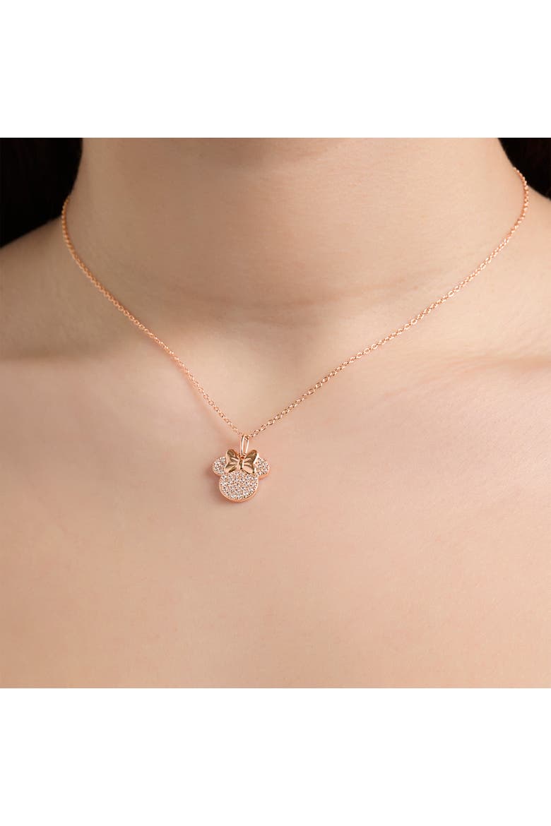 Pavé Pendant Necklace in Rose Gold-Tone, Alternate, color, Rose Gold/Clear