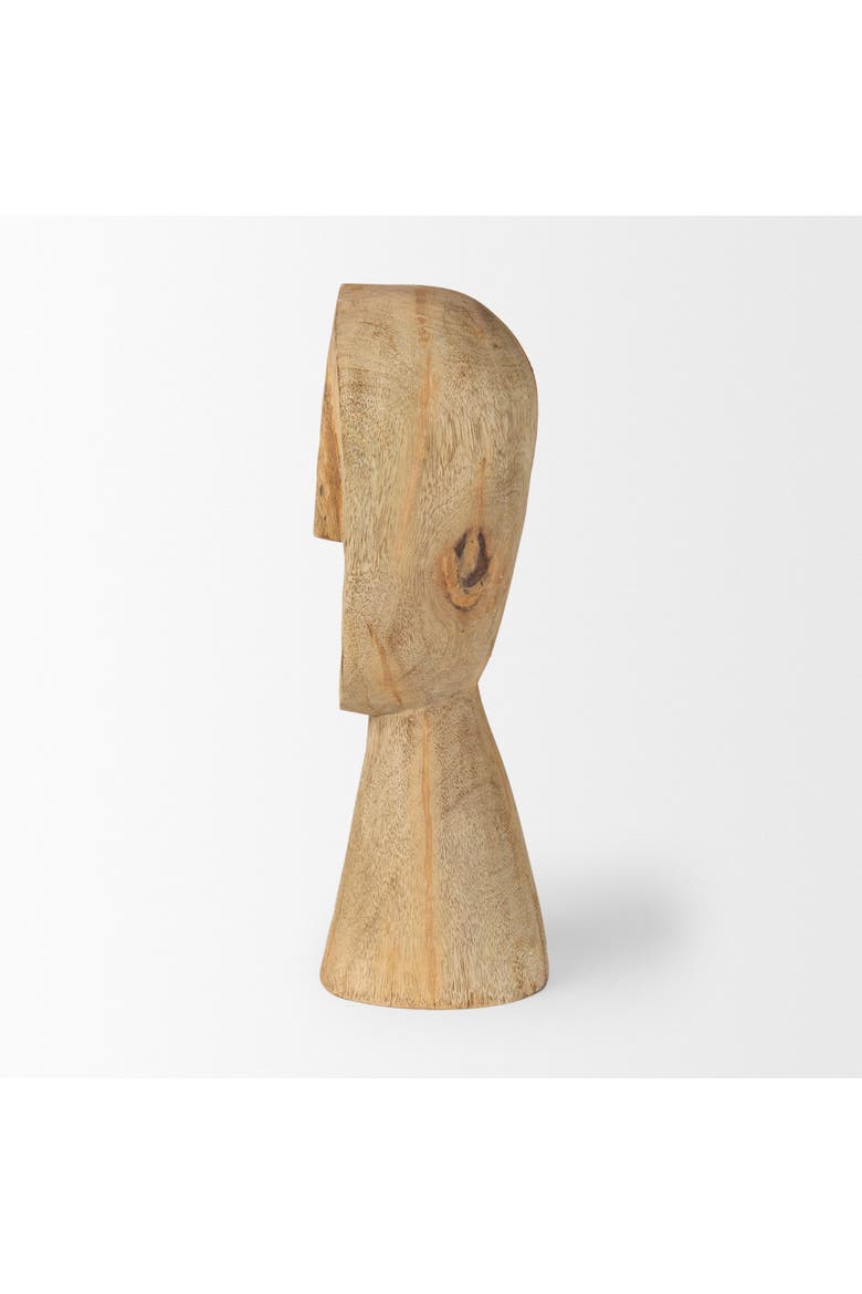 Ivan Wooden Head Sculpture, Alternate, color, Brown