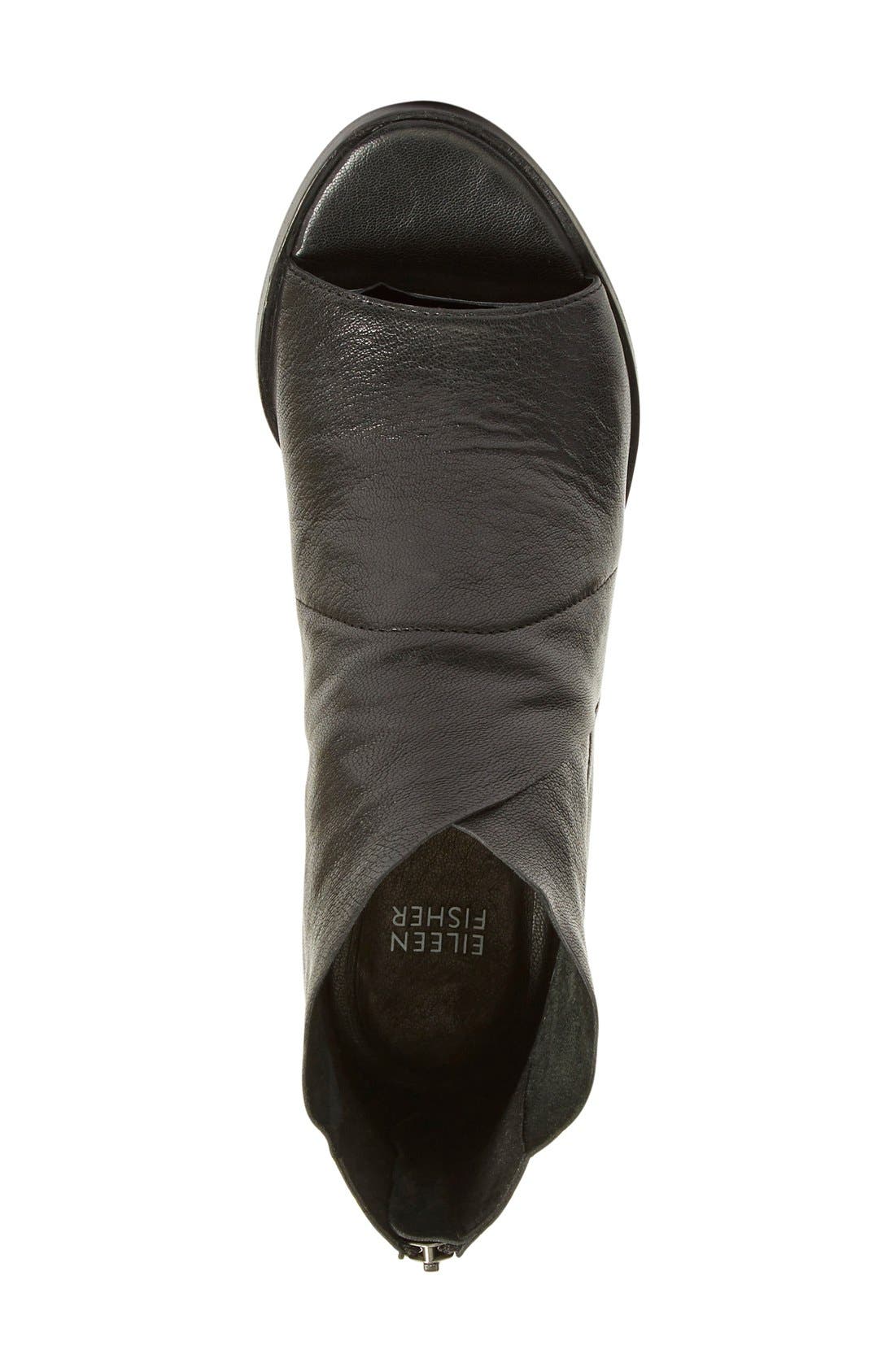 Eileen Fisher 'Ink' Open Toe Block Heel Bootie, Alternate, color, 