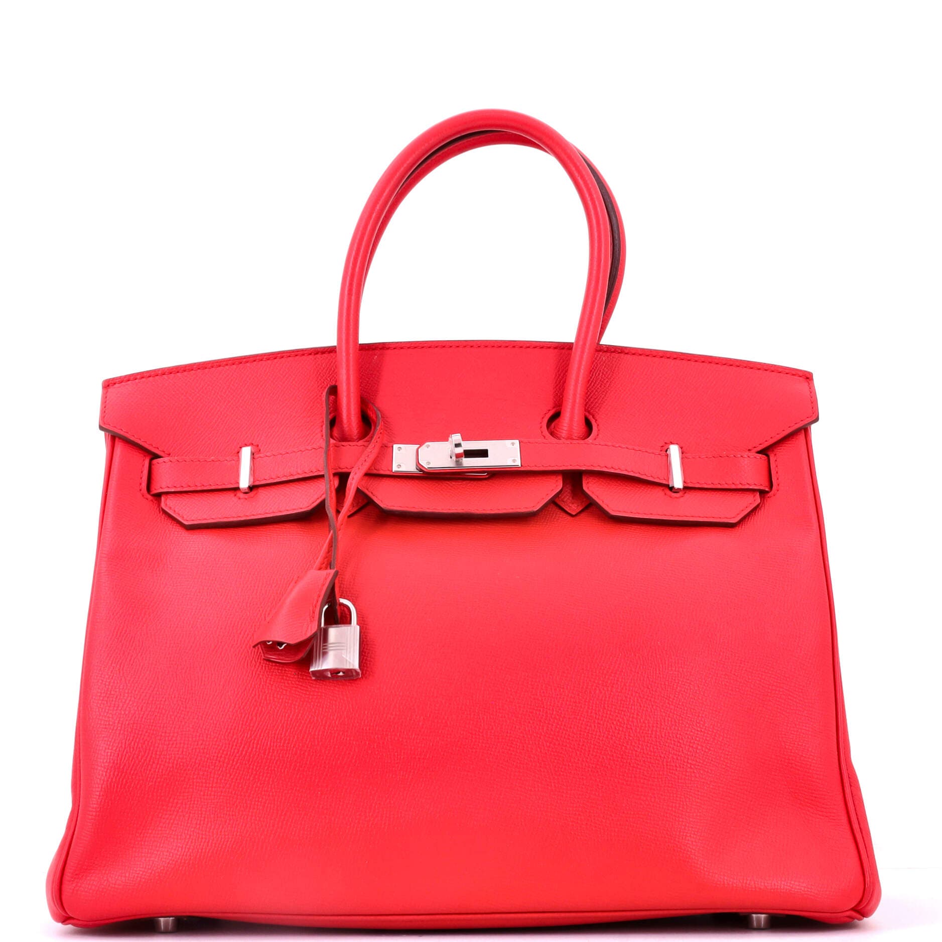Birkin Handbag Pink Epsom with Palladium Hardware 35, Main, color, Red