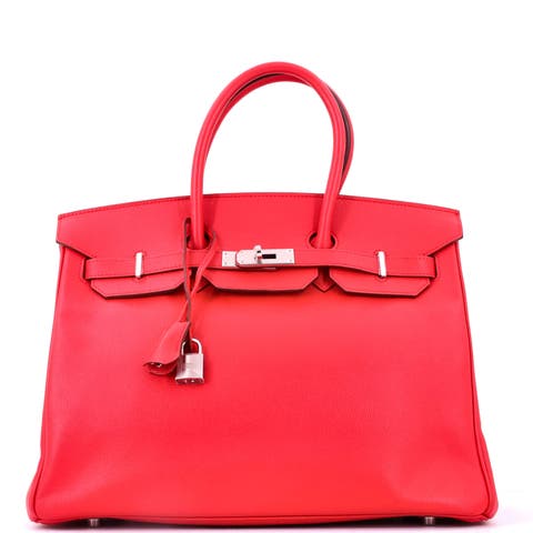 Birkin Handbag Pink Epsom with Palladium Hardware 35