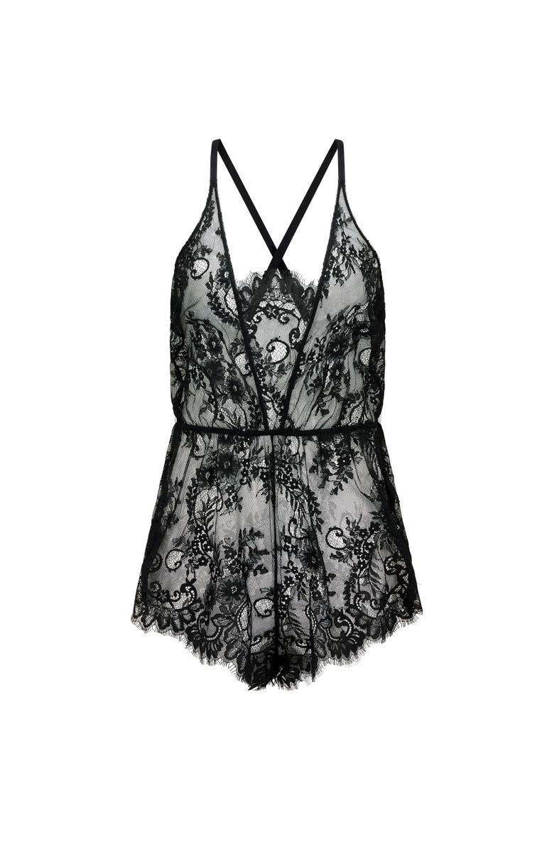 Adore Me Jasmin Romper Lingerie, Alternate, color, Black