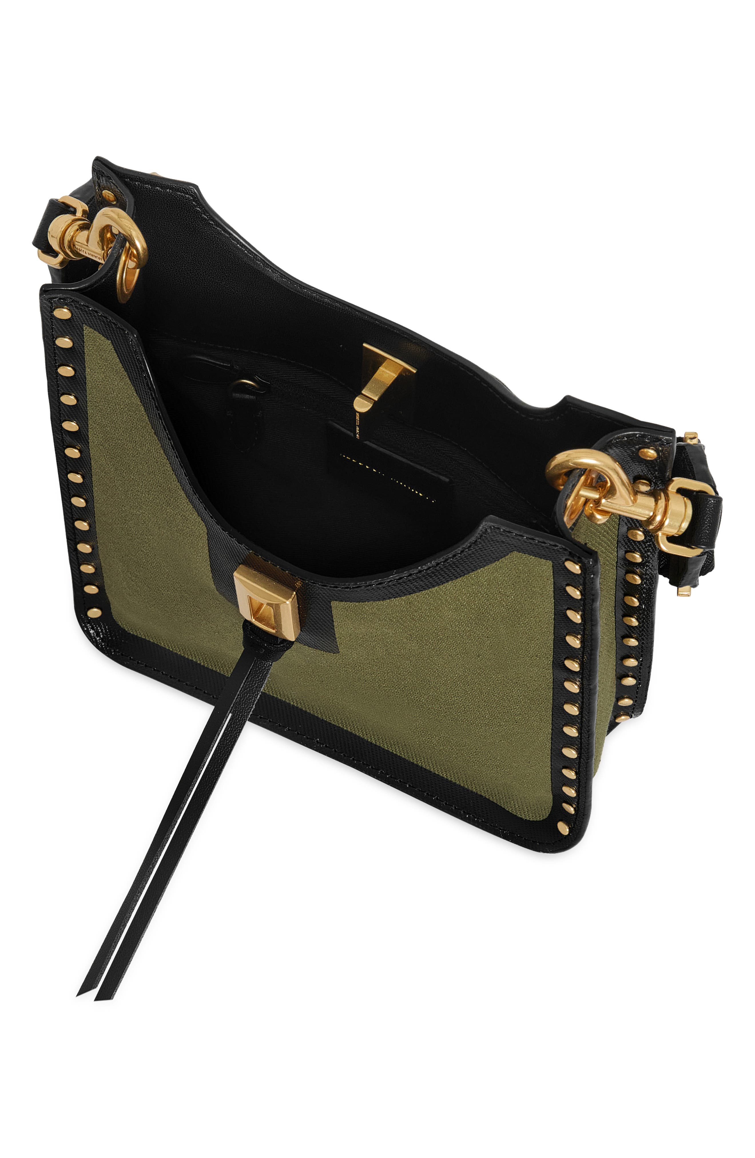 Rebecca Minkoff Small Darren North/South Canvas & Leather Crossbody Bag, Alternate, color, 