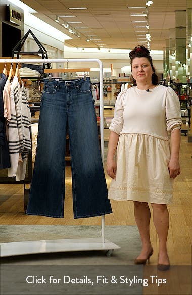 Good American Soft Tech Good Waist Palazzo Ankle Jeans (Women ...