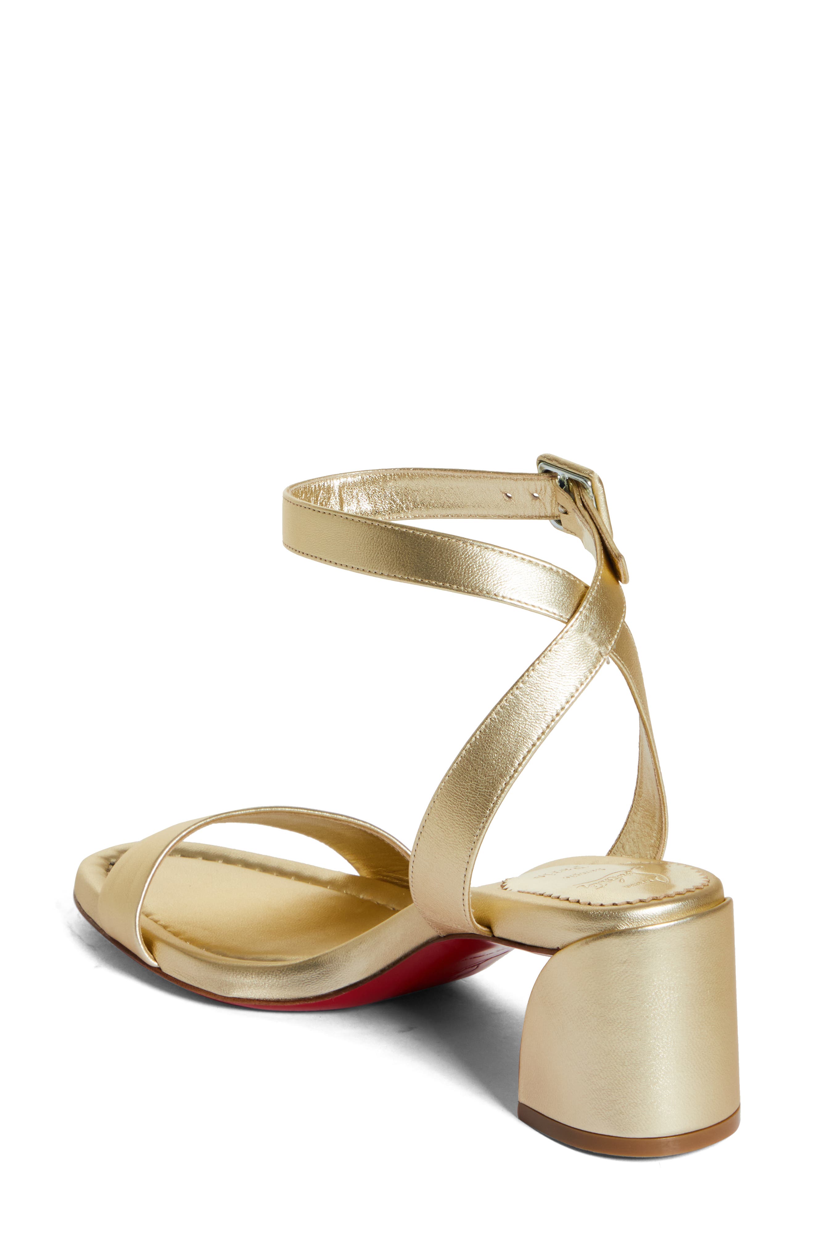 Christian Louboutin Miss Sabina Metallic Sandal, Alternate, color, 