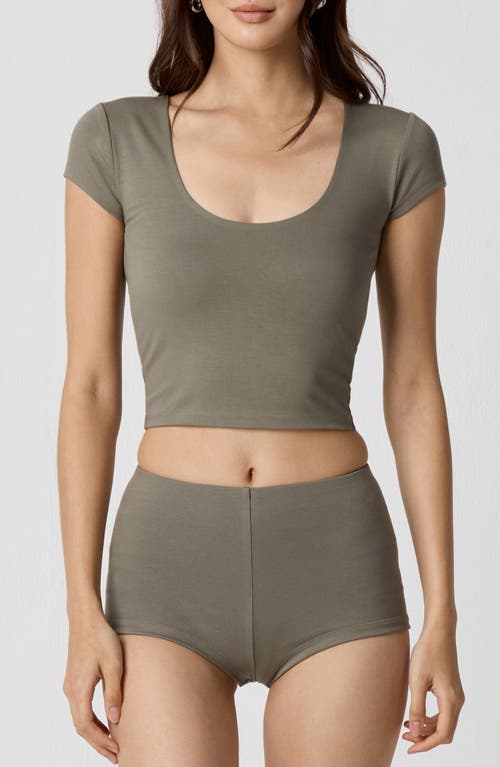 Florence By Mills Get Your Plunge On Crop Top In Green