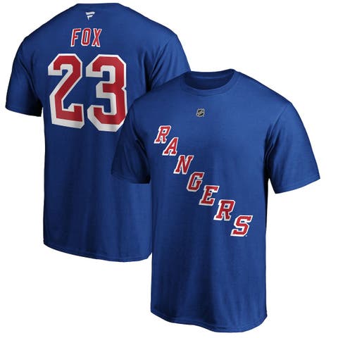 Men's Fanatics Branded Adam Fox Blue New York Rangers Authentic Stack Name & Number T-Shirt