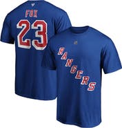 FANATICS Men's Fanatics Branded Adam Fox Blue New York Rangers Authentic Stack Name & Number T-Shirt
