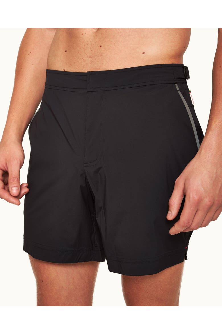 Bulldog Mid-Length Swim Shorts, Alternate, color, Black