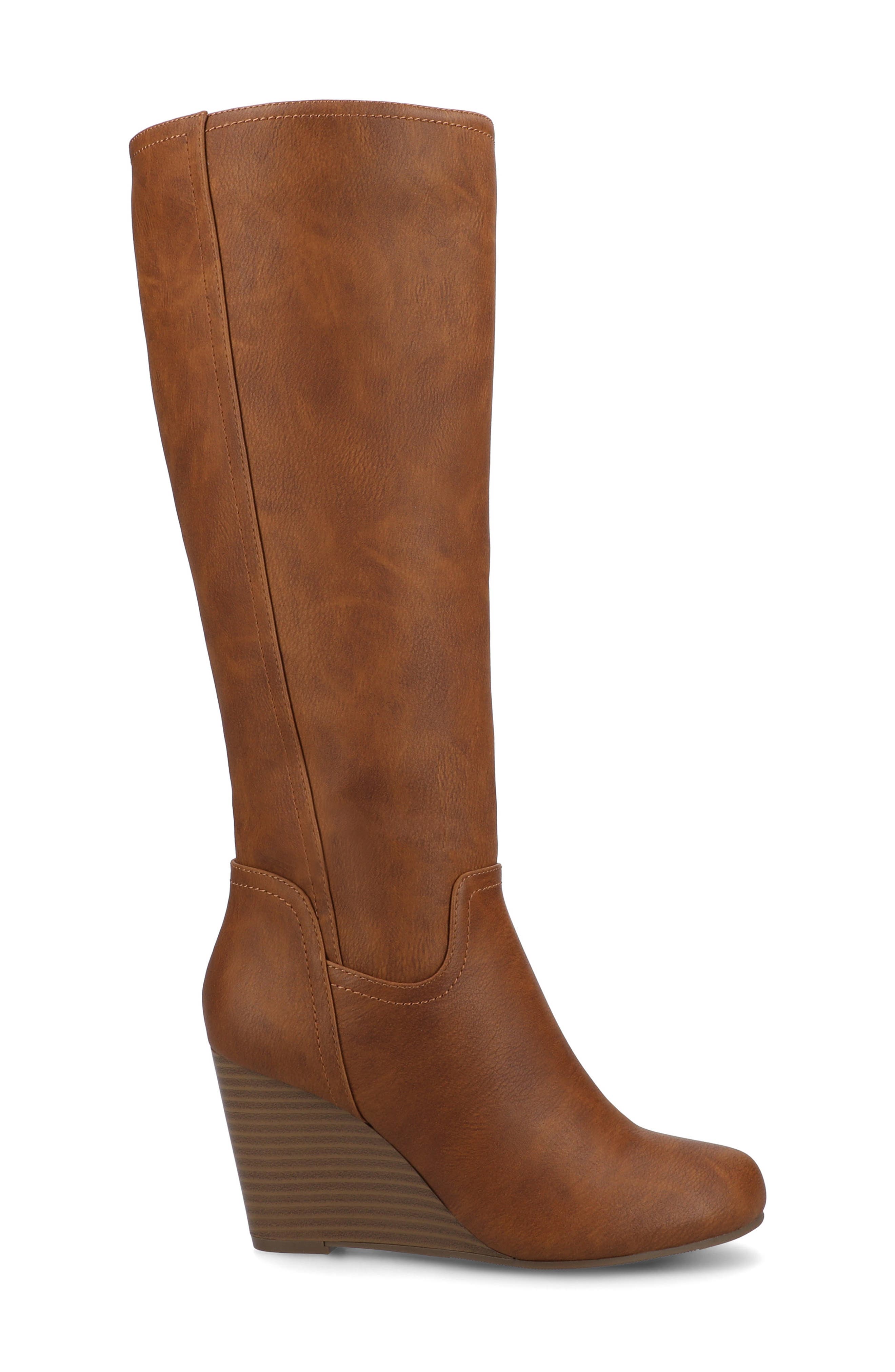 JOURNEE Langly Wedge Heel Tall Boot, Alternate, color, BROWN