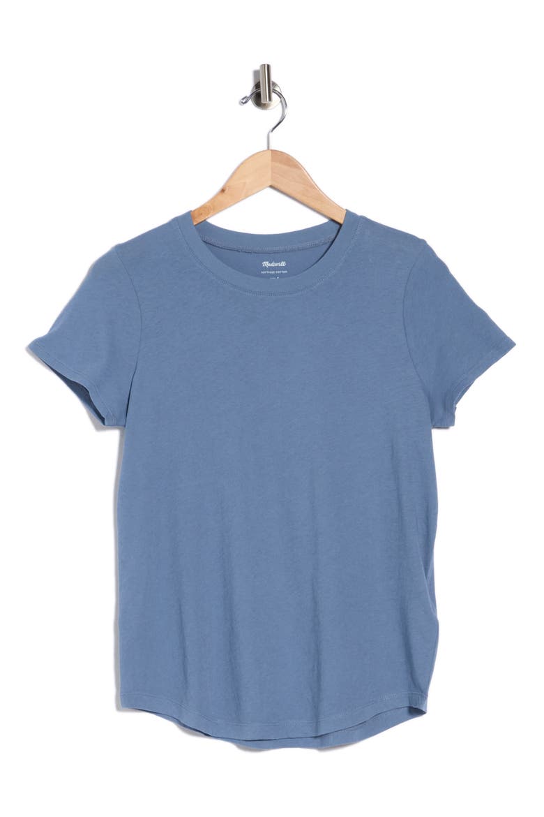 Vintage Crewneck Cotton T-Shirt, Alternate, color, CHALKED INDIGO