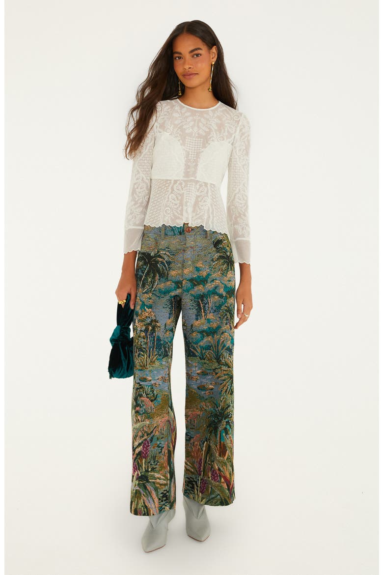 Tulle Embroidered Long Sleeve Top, Alternate, color, OFF-WHITE