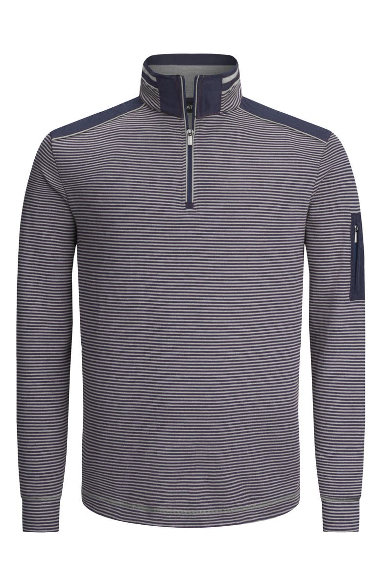 Bugatchi Cotton Blend Quarter Zip Pullover, Alternate, color,