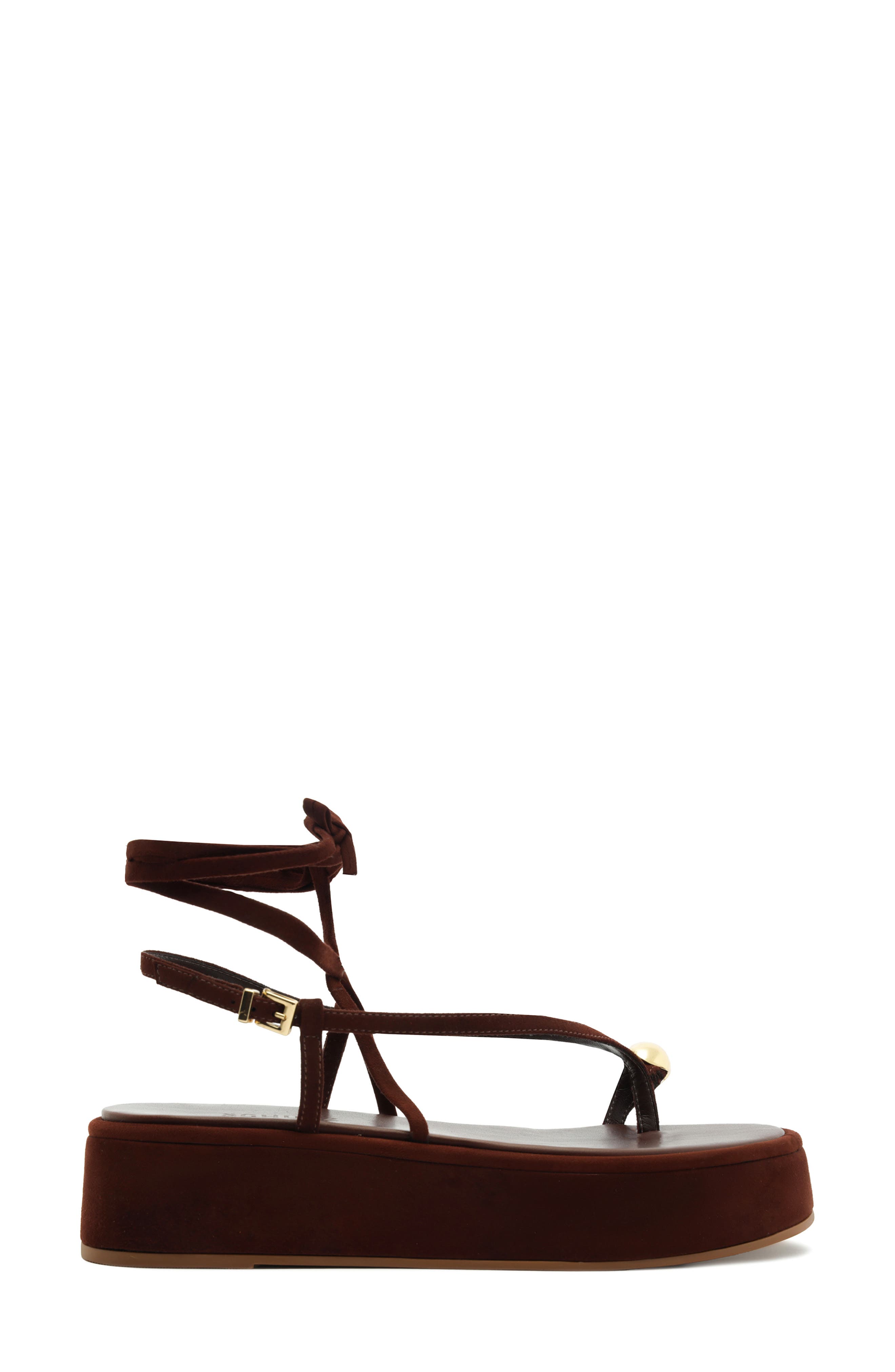 Schutz Zadie Wraparound Sandal, Alternate, color, Chestnut Brown