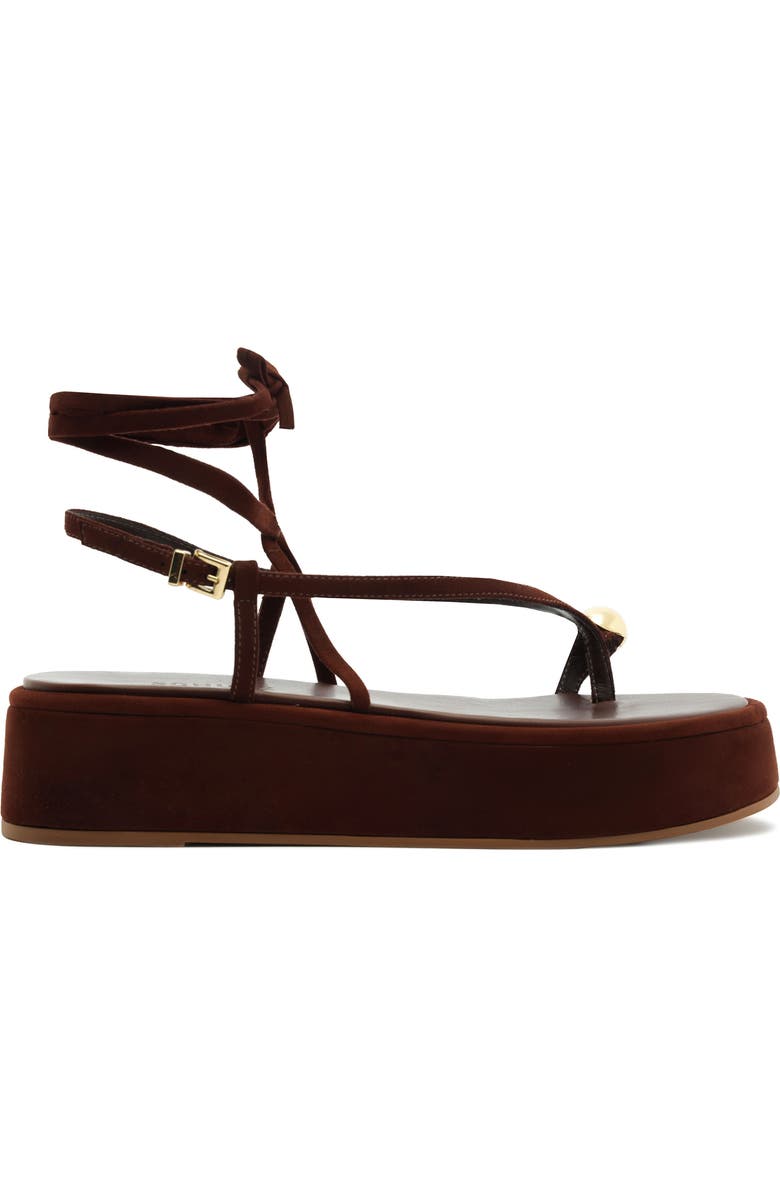 Schutz Zadie Wraparound Sandal, Alternate, color, Chestnut Brown