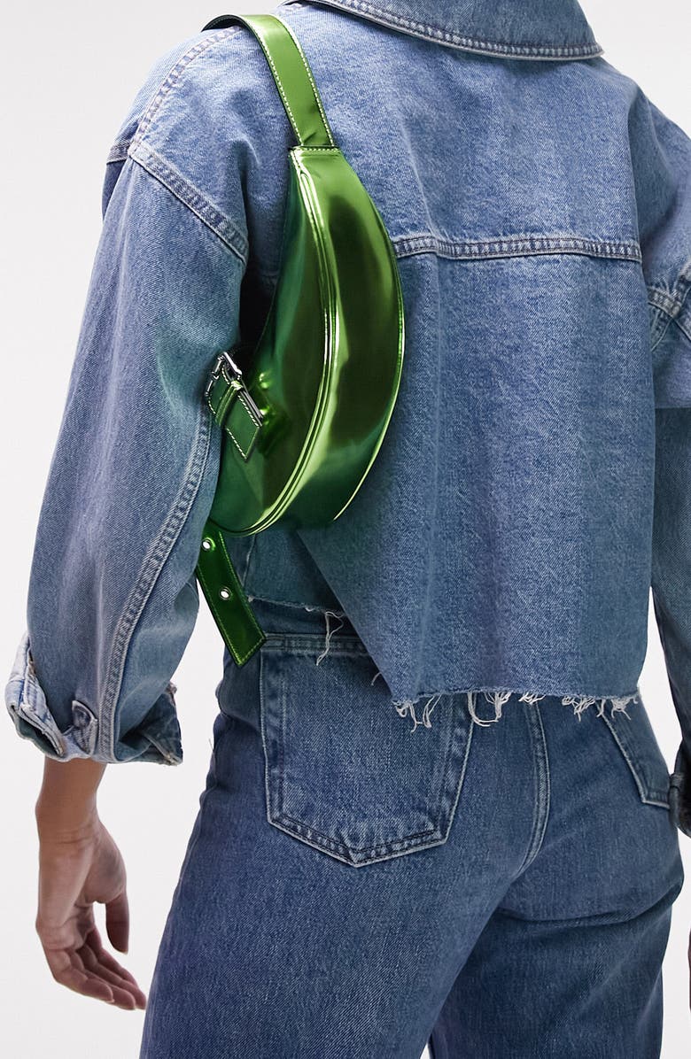 Topshop Shelby Buckle Shoulder Bag, Alternate, color,