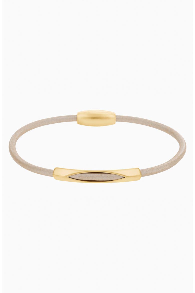 Leather Magnetic Bar Bracelet Modern Luxe Statement, Main, color, Ivory