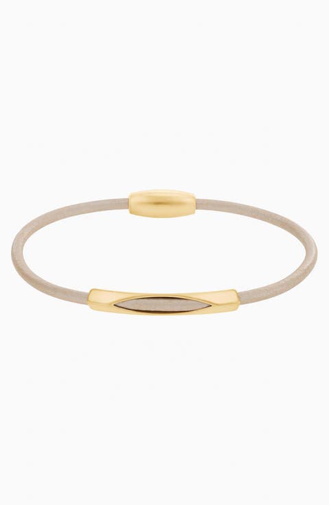 Leather Magnetic Bar Bracelet Modern Luxe Statement