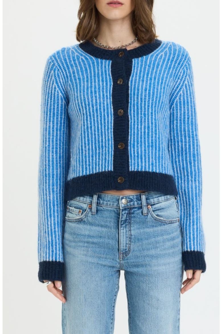 Muse Rib Knit Button Front Sweater, Main, color, MARIN