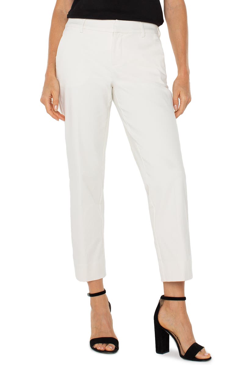 Liverpool Los Angeles Kelsey Side Slit Crop Tapered Twill Pants, Main, color, 