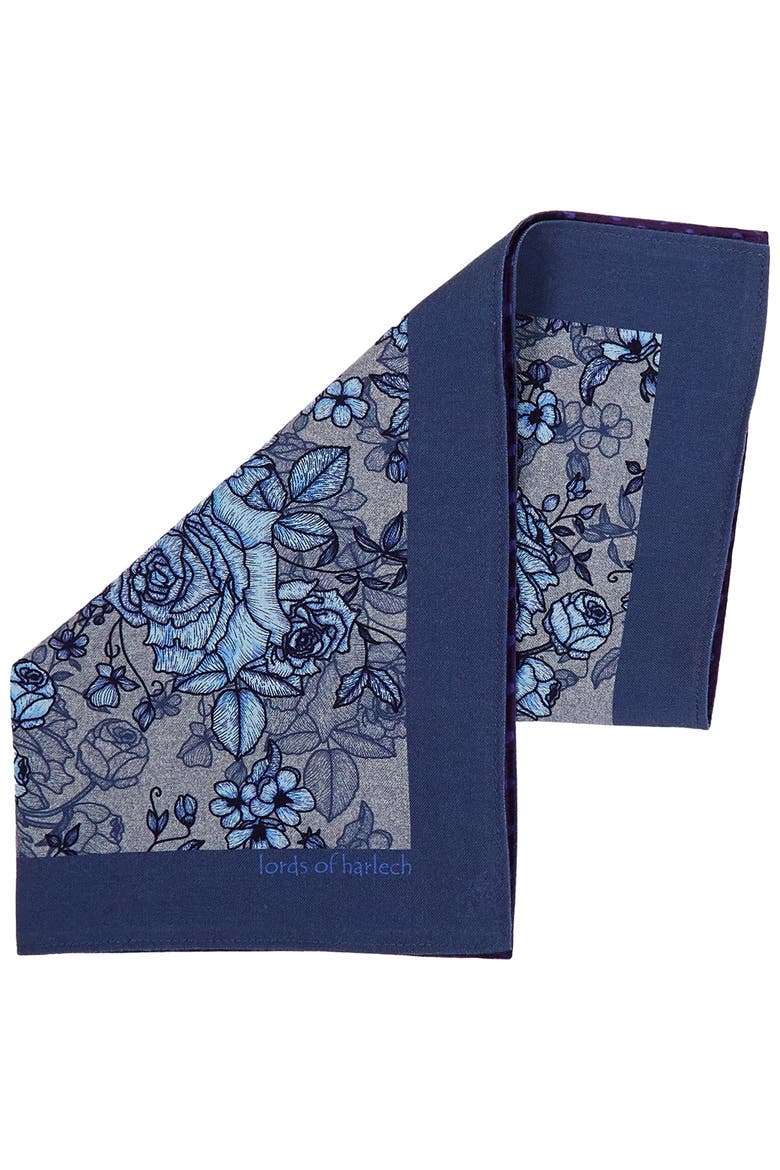 Hudson Merino Wool Handkerchief Pocket Square, Alternate, color, Roma Floral Flannel