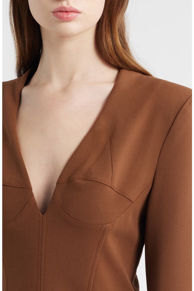 Kenna Long Sleeve Minidress, Alternate, color, MOCHA
