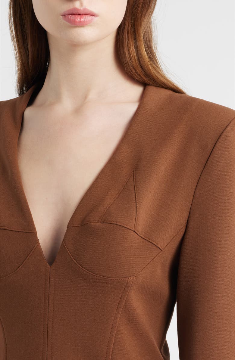 Black Halo Kenna Long Sleeve Minidress, Alternate, color, Mocha